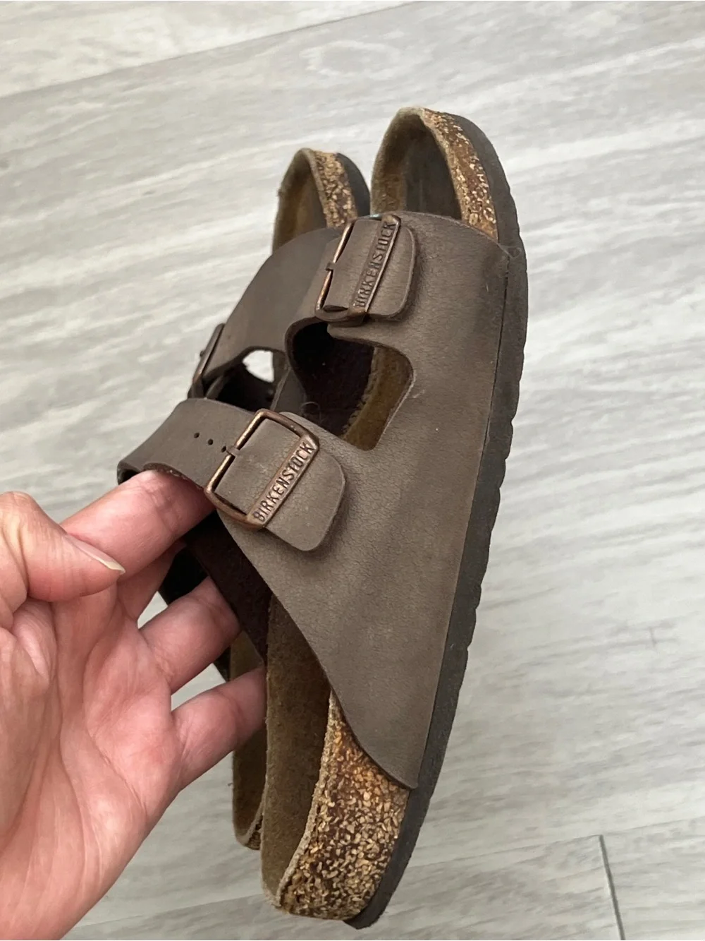 Birkenstock Arizona Kids Brown Two Strap Sandals EU 32 Cork Footbed